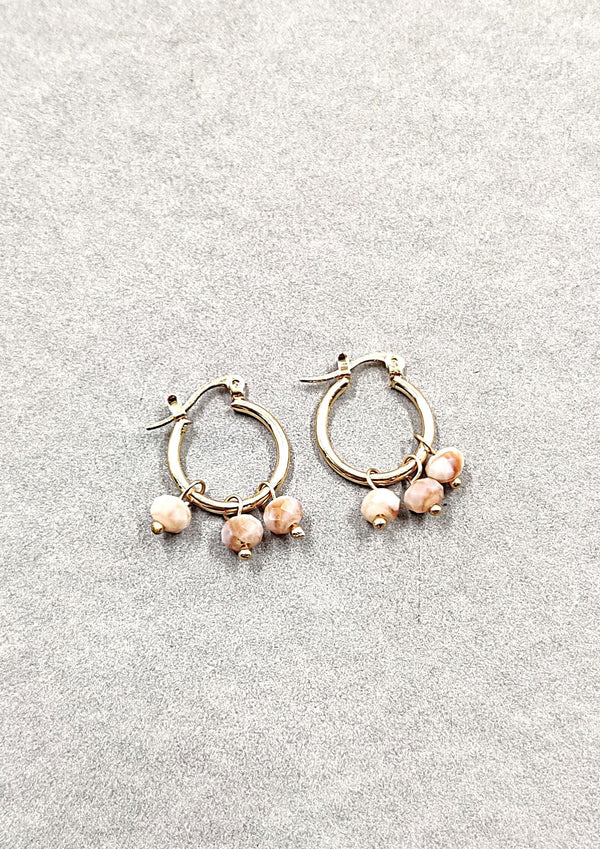 Crystal Earring (JE-9198) Gold Pink
